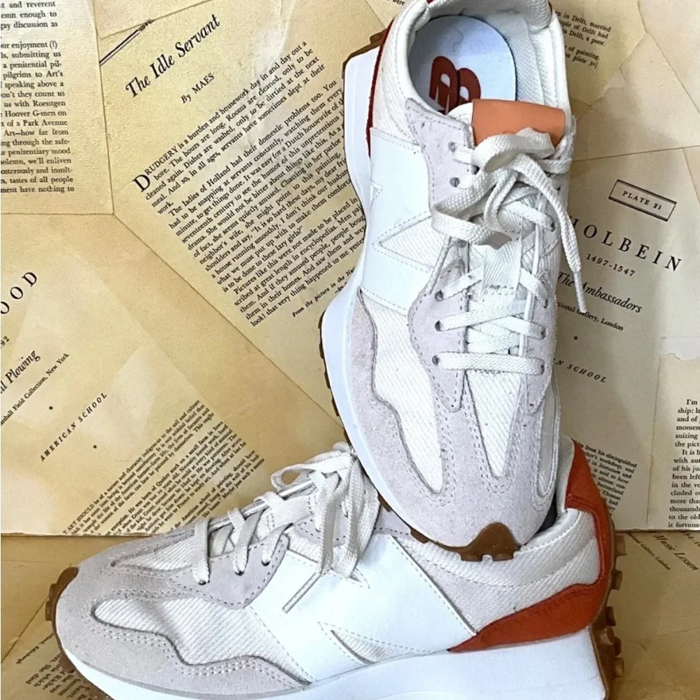 Free People New Balance 327 Sneakers Reflection Tan White Rust - Picture 1 of 9